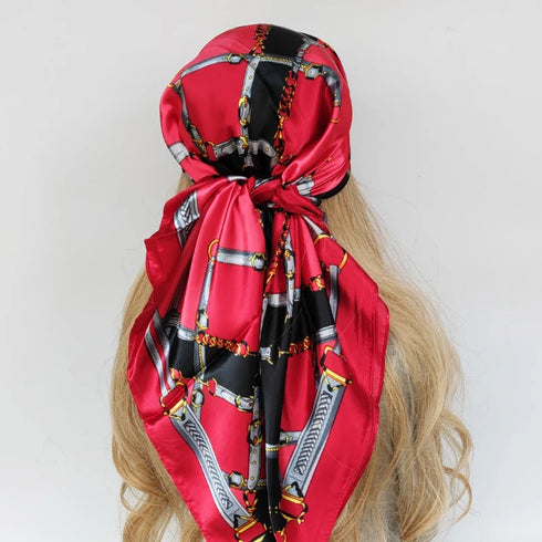 90*90cm Silk Scarf Headwraps For Women Fashion Accessory